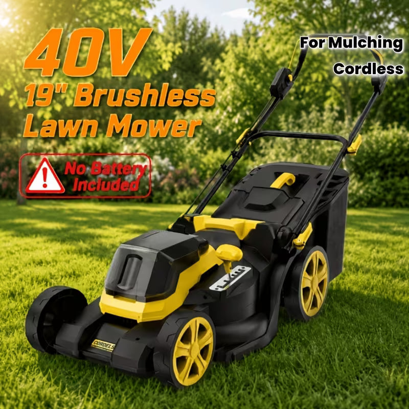 40V 19'' Cordless Lawn Mower, with 14.0gal Bagging System 6-Position Cutting Height
