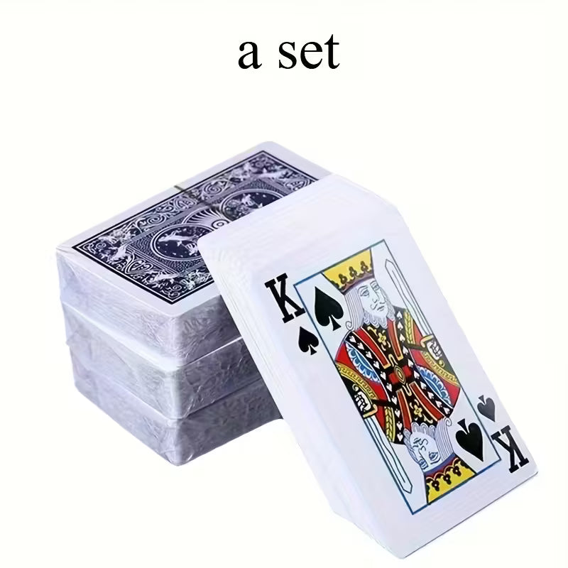 Elegant Blue & White Patterned Poker Cards - Thick, High-Quality, White