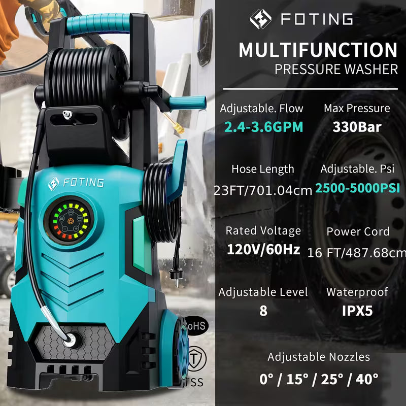 New Model High-Pressure Washer, 5000 PSI, 2.4 GPM