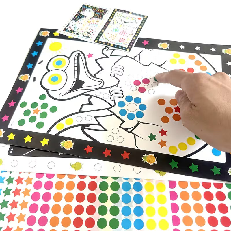 10 Sheets Funny Puzzle Dot Stickers for Kids