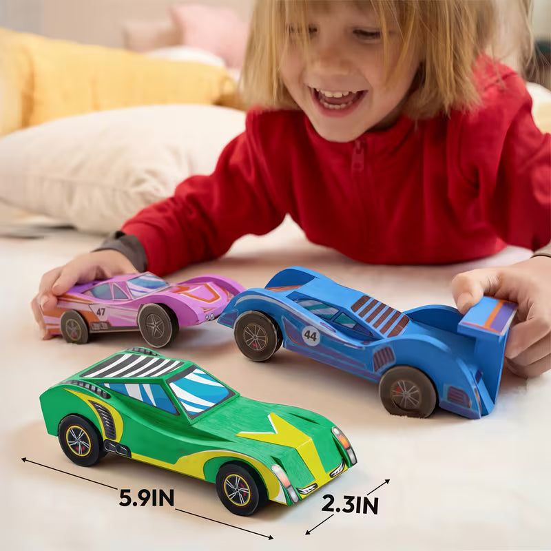SYNCFUN 4 Wooden Race Cars