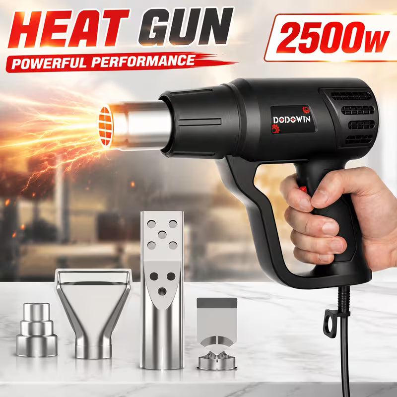 Heat Gun Kit, Fast Heating Dual-Temperature (662°F-1112°F)/(350°F-600°F) Hot, Plastic