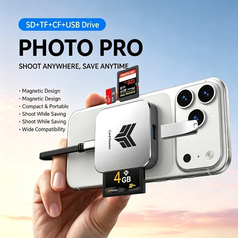 Private Model Magnetic CF Card Reader Four-in-one