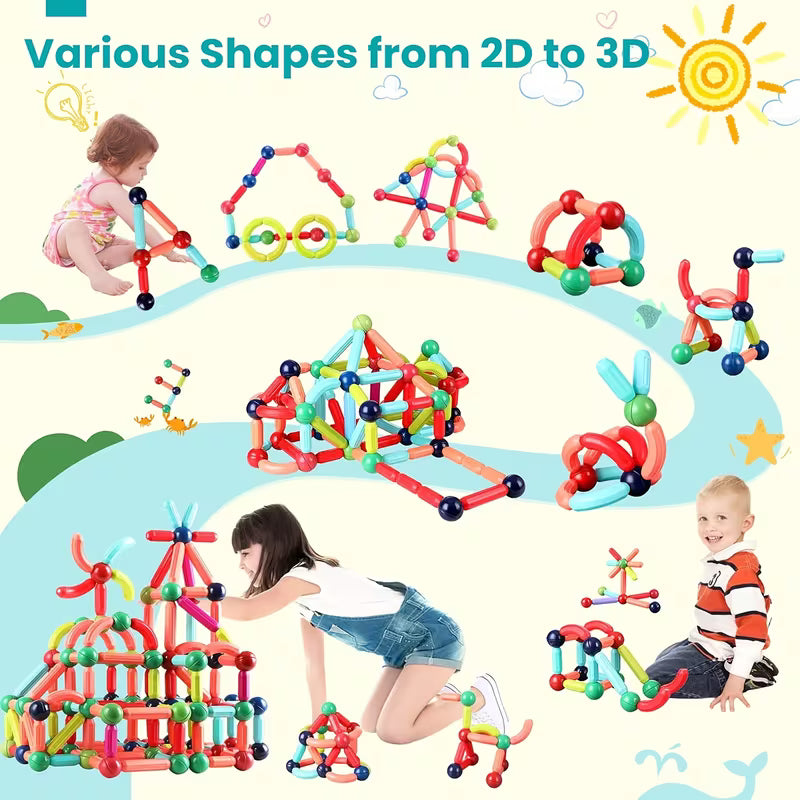 52-Piece Magnetic Building Blocks Set for Kids