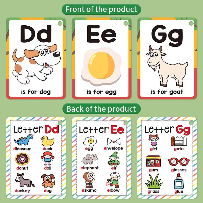 27-Piece Colorful Alphabet Phonics Learning Cards Paper