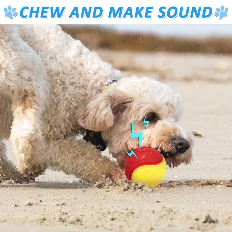 Squeaky Dog Balls, Puppy Pet Chew Balls Teething Set