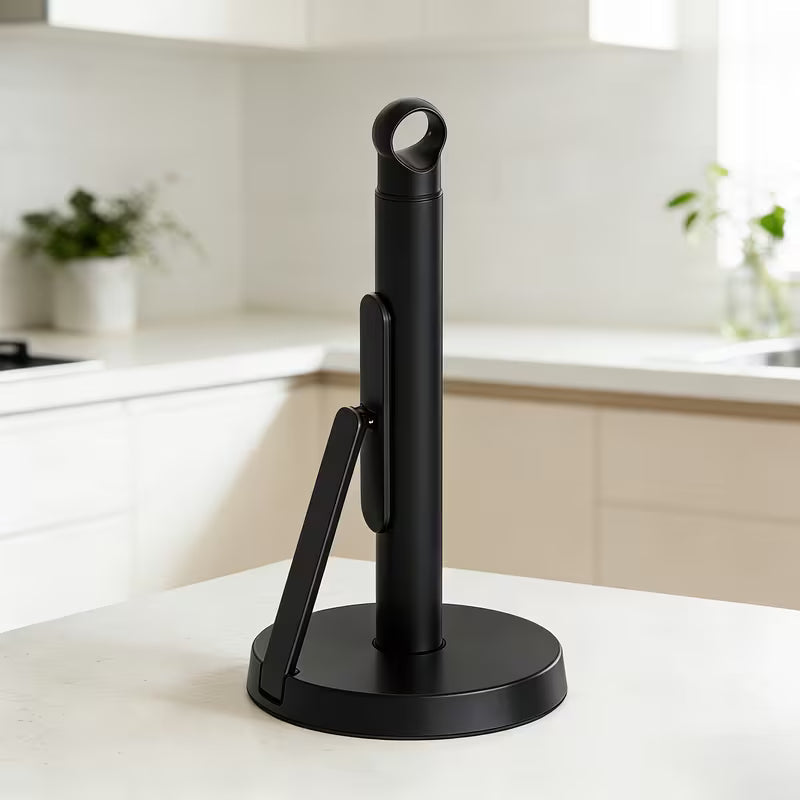 Heavy-Duty Stainless Steel Paper Towel Holder with Tension Arm-Easy One-Handed Tear