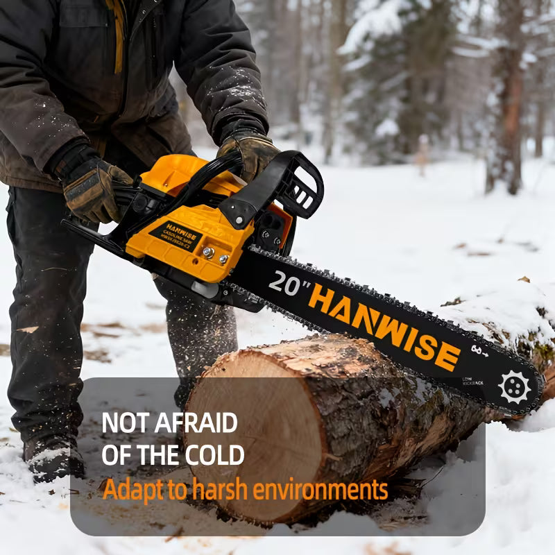 20-Inch Heavy-Duty 58CC Gasoline Chainsaw for Forestry/Wood Cutting, Easy Manual Start