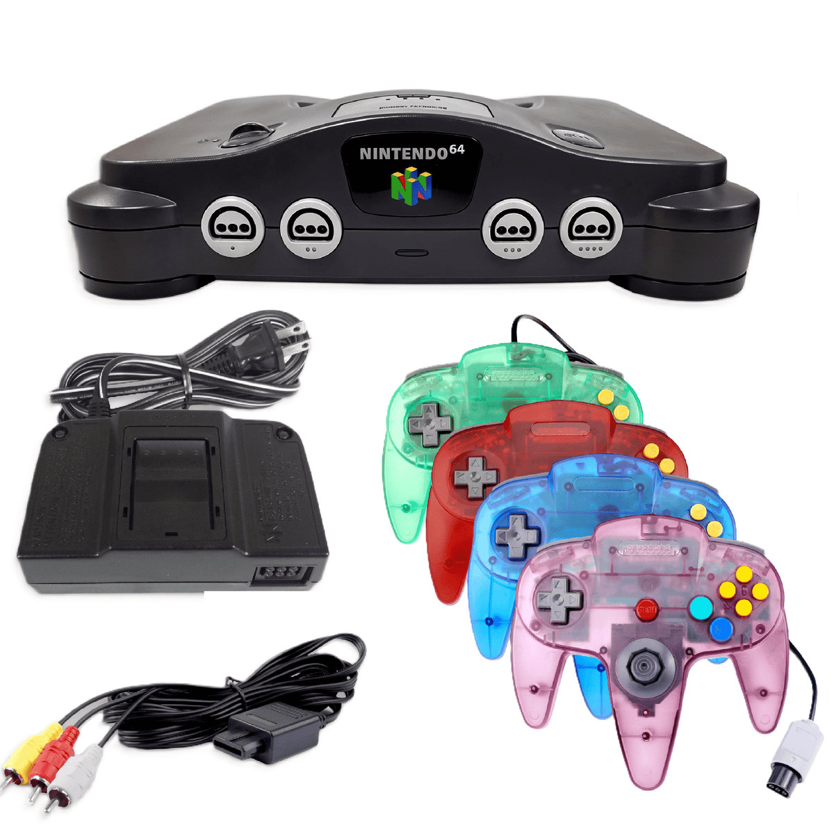 Nintendo 64 N64 Console with Four Controllers