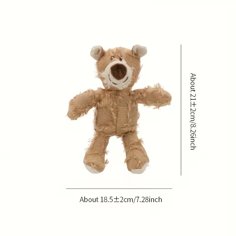 Plush Bear Squeaky Dog Toy - 1/2pcs Random Set, Purple