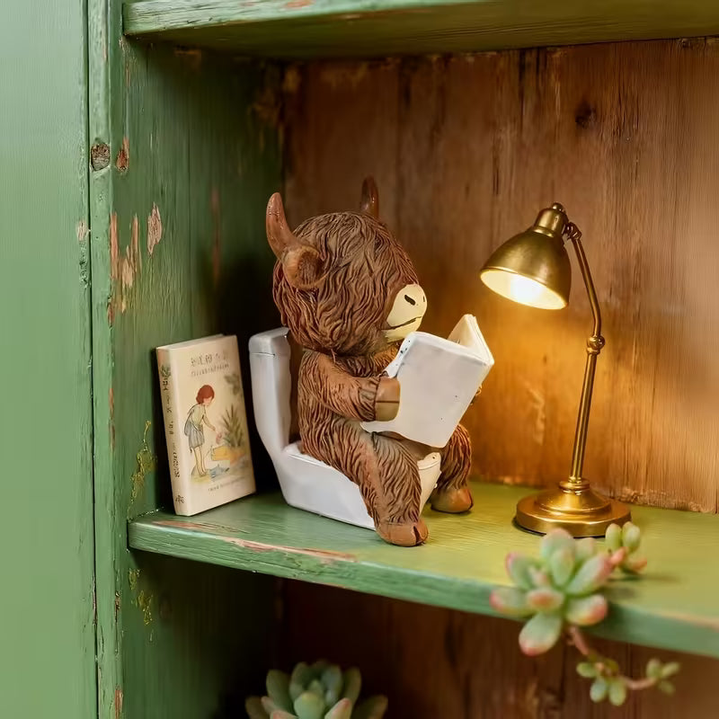 1 Highland Cow Bathroom Decorative Figurine | Available in Bathtub or Toilet Style