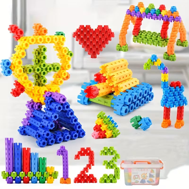 100-Piece/200-Piece/300-Piece Educational Hexagonal Building Blocks