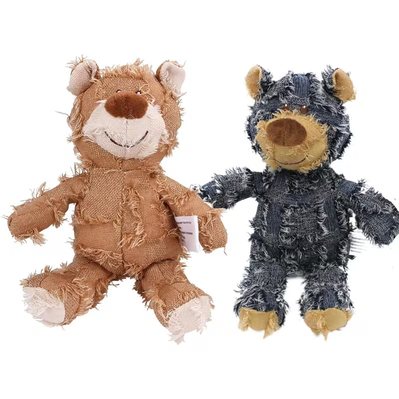 Plush Bear Squeaky Dog Toy - 1/2pcs Random Set, Purple
