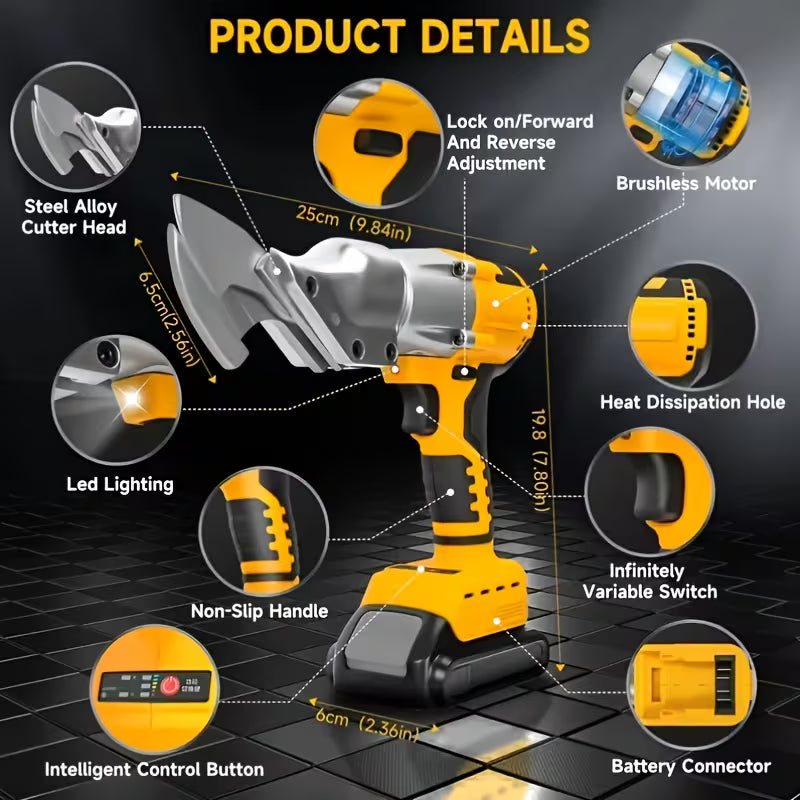 Cordless Metal Shears for Dewalt 20V Max (batteries Not Included) - Metal Cutter, 450Nm Torque