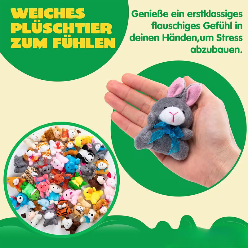 36 Pack Mini Animal Plush Toy Assortment 36 Units 3" Each