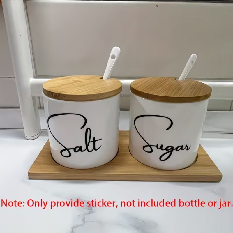 Pcs Kitchen Bottle Labels Vinyl Stickers Set
