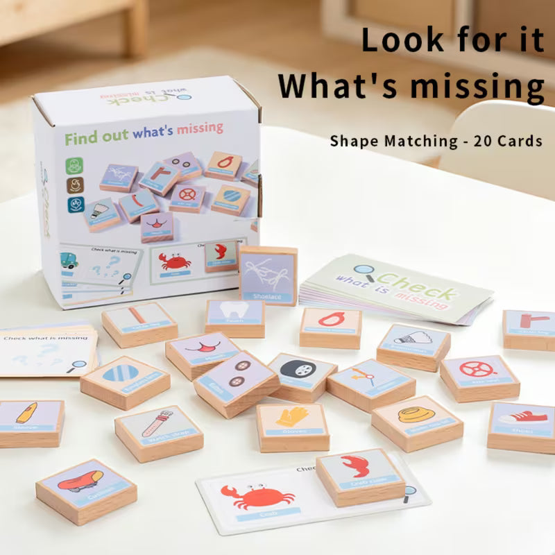 Wooden Find What's Missing Matching Game