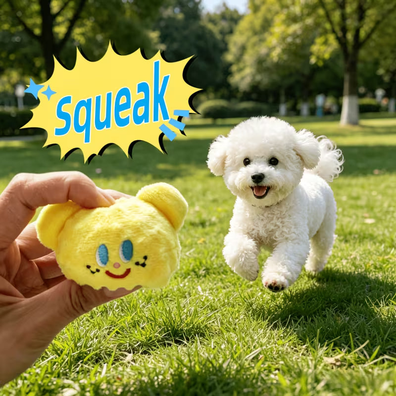 Squeaky Chew-Resistant TPR Spiky Ball Bear Dog Toy