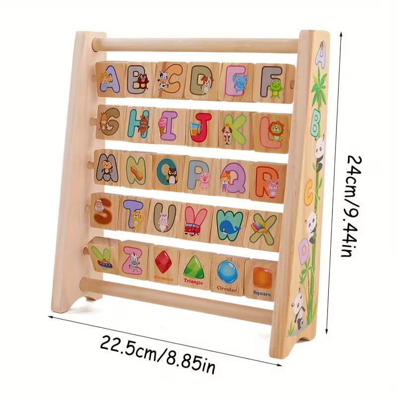 Wooden Flip Flop Alphabet Blocks & Abacus Toy