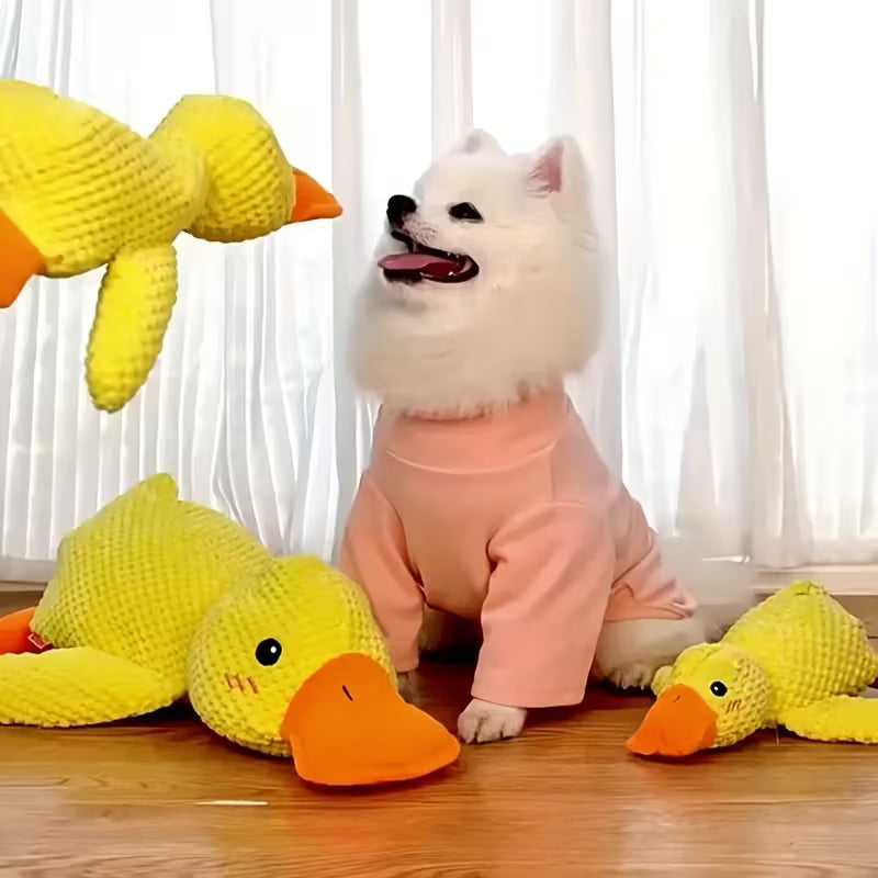Plush Dog Toy in The Shape, Yellow