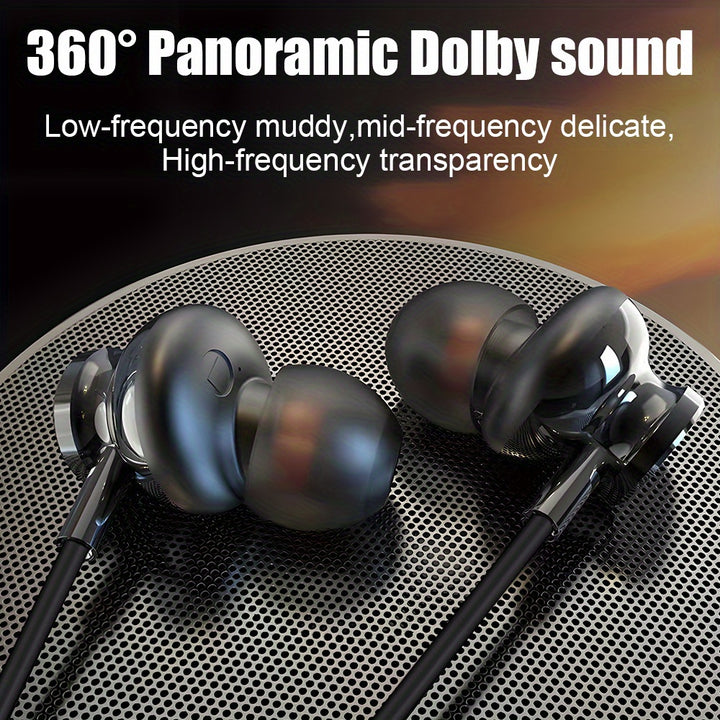 YUAOVCQ 2-Piece Type-C/USB-C Jack Wired Earphones with Noise Cancelling