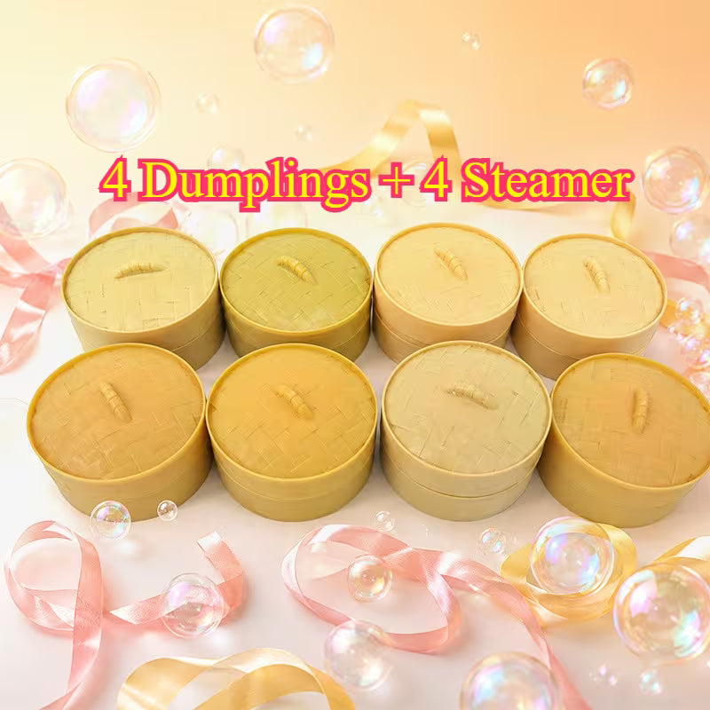 Set of 4 Dumplings + 4 Steamer Glitter, Random Color