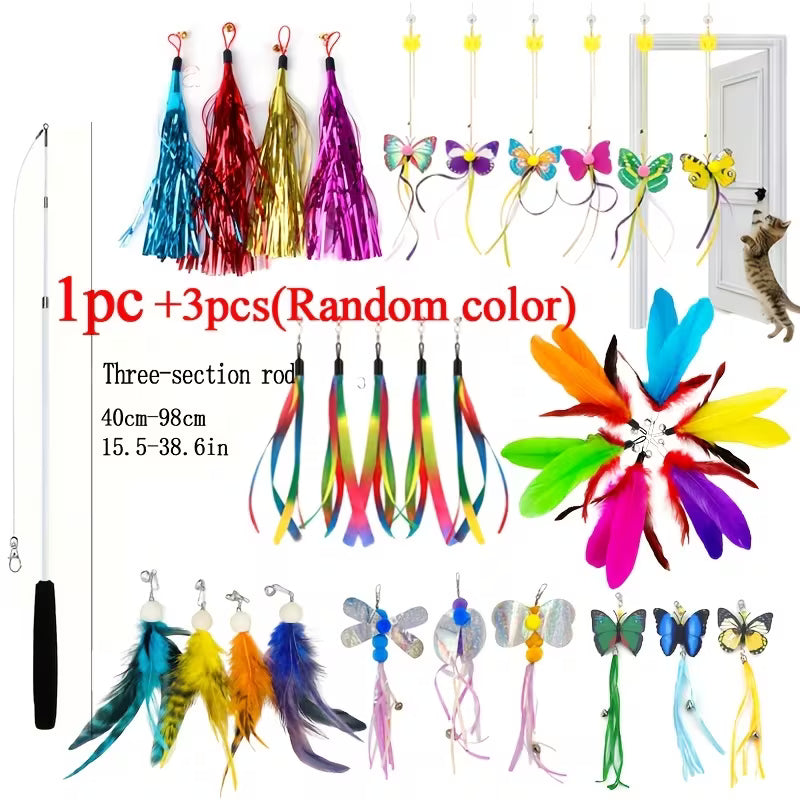 Variety of Cat Toys And Interchangeable Heads (In Random Colors, Random Color