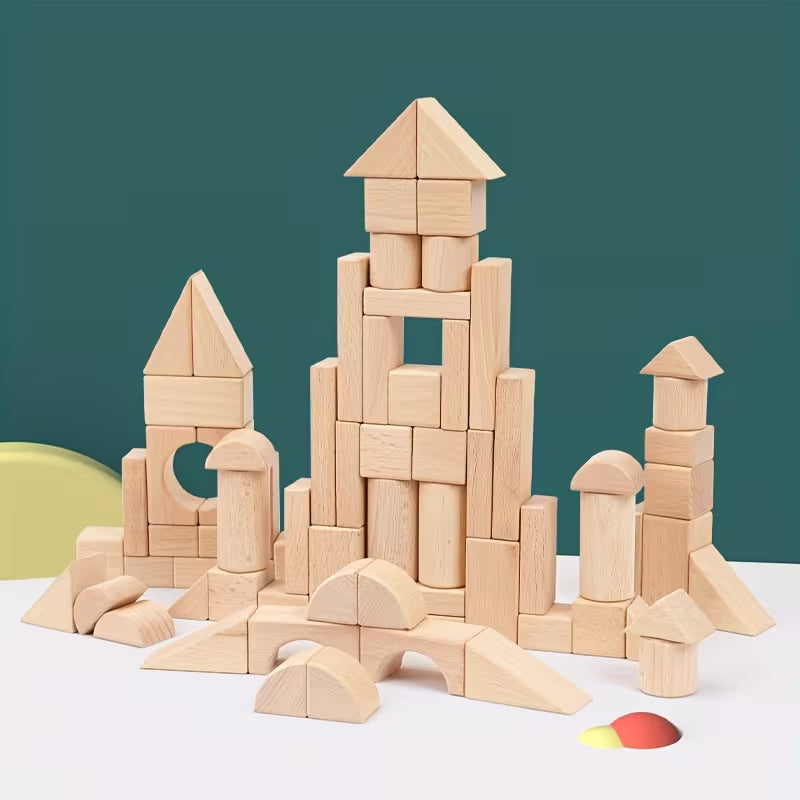 100-Piece Solid Wood Block Set