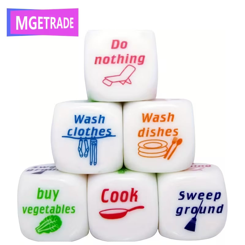 1PC Fun Housework Distribution Dice Game