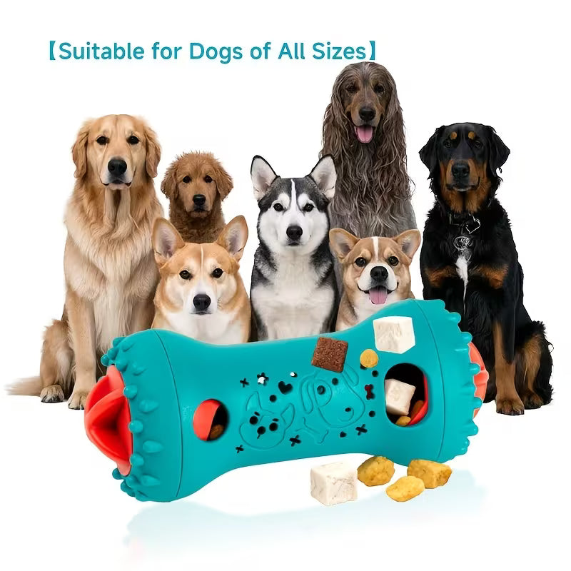 Dog Interactive Slow Feeder Toy, Dumbbell Design, Adjustable Food Dispensing