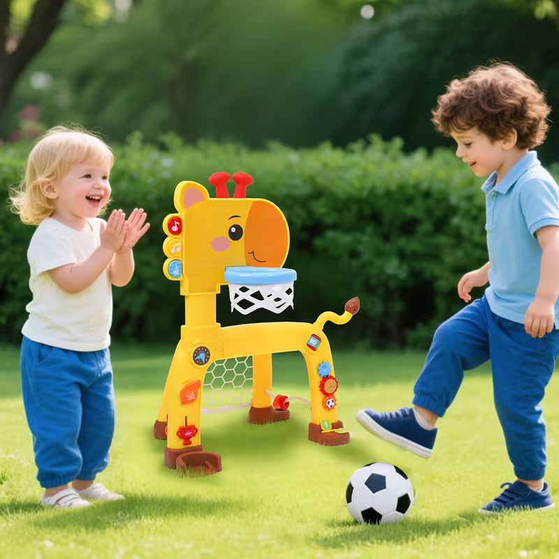 Giraffe Basketball Hoop and Soccer Goal Activity Center