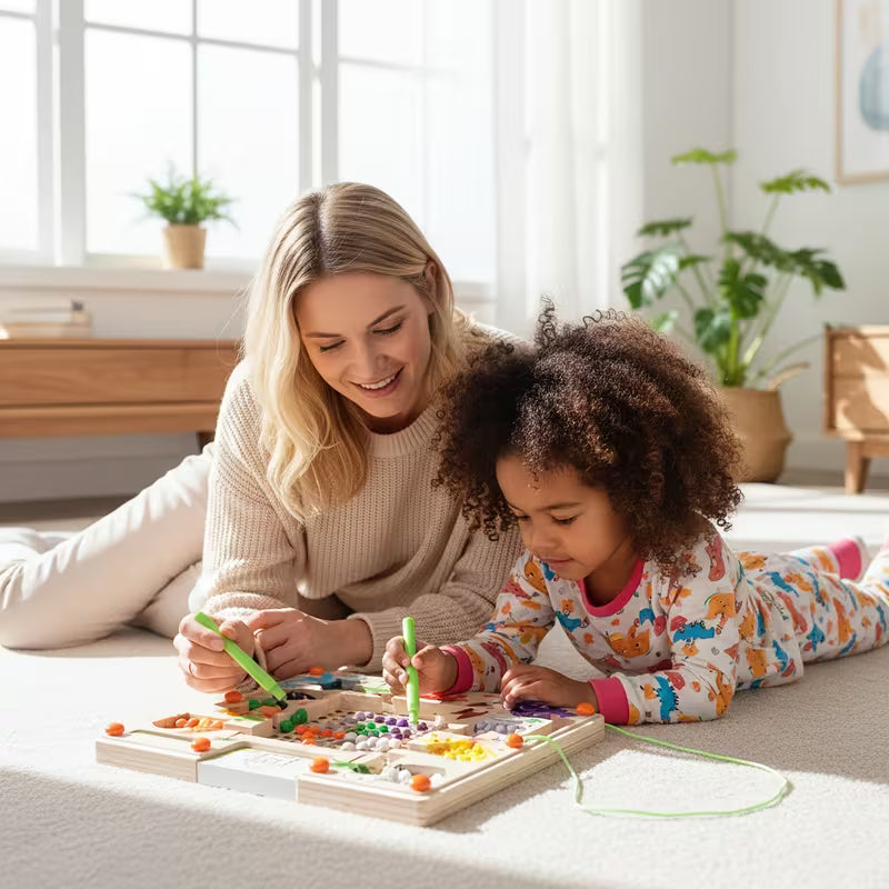 Wooden Dinosaur Magnetic Maze Puzzle Toy