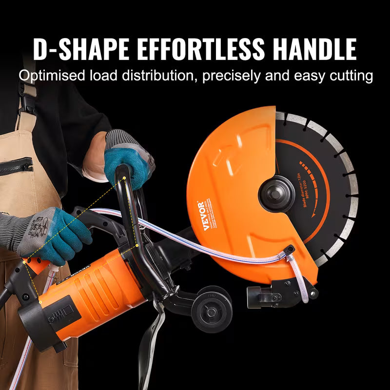 VEVOR Electric Concrete Saw, 12 in, 1800 W 15 A Motor Circular Saw Cutter with Max. 4.5