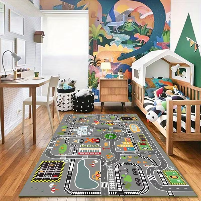 1pc of an 800G/M2 Car-Themed Rug, 0.24inch Thick