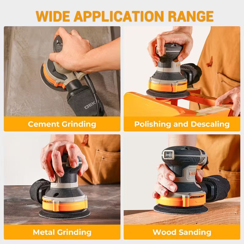 DEKO 5-Inch Random Orbit Sander | 6 Variable, Wood
