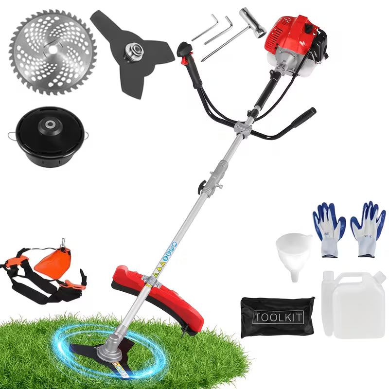 180Cc 4-In-1 Gas-Powered Weeder, Side-Mount Brush Cutter/Weeder/Trimmer/Chainsaw, 18-Inch