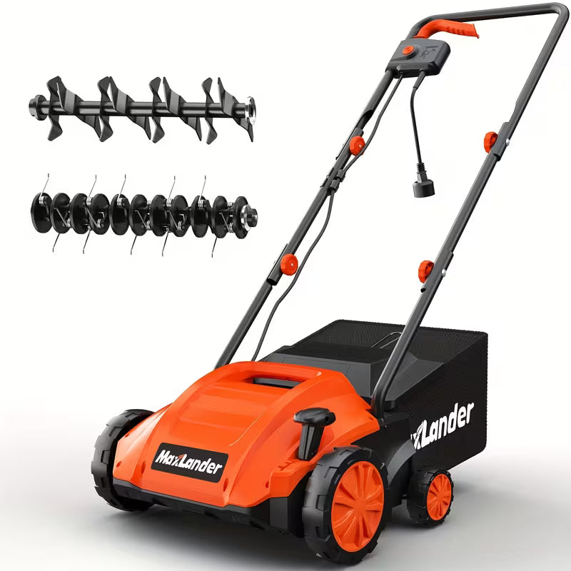 13" 12Amp 2-in-1 Electric Dethatcher & Scarifier, 4-Position