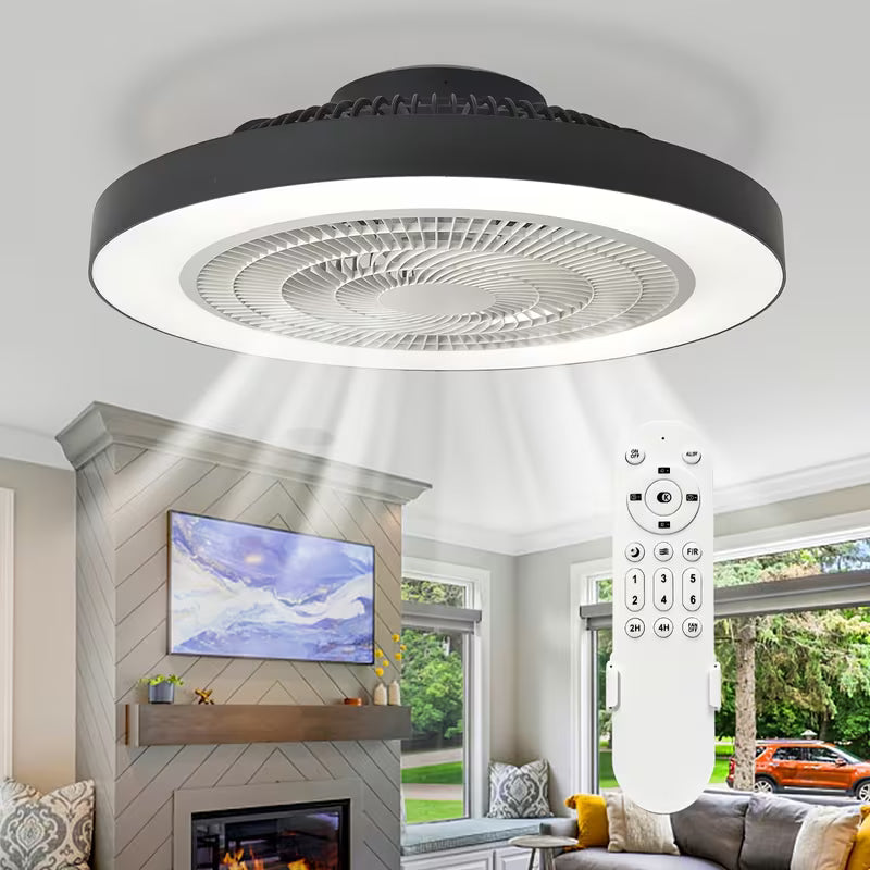 Ceiling Fans with Lights and Remote, 19" Low Profile Ceiling Fan with Light