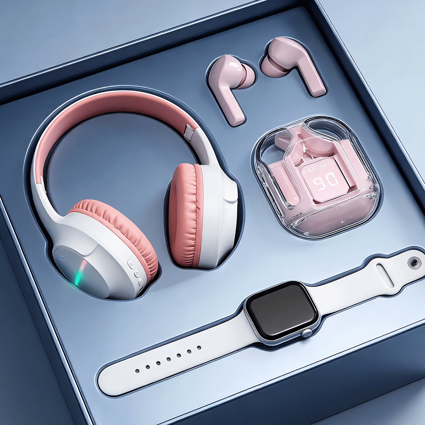 New Hybrid Active Noise Reduction Theadphones And Smart Watch, Wireless Set