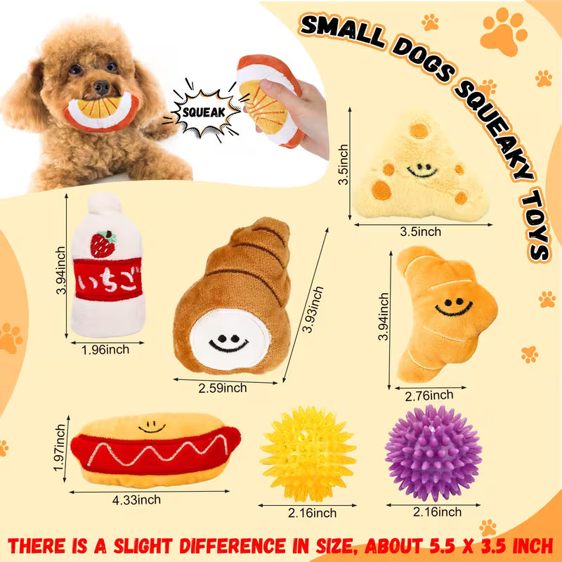 80-Piece Bulk Pack Dog Squeaky Chew Toys Suitable for Small Dogs Plush