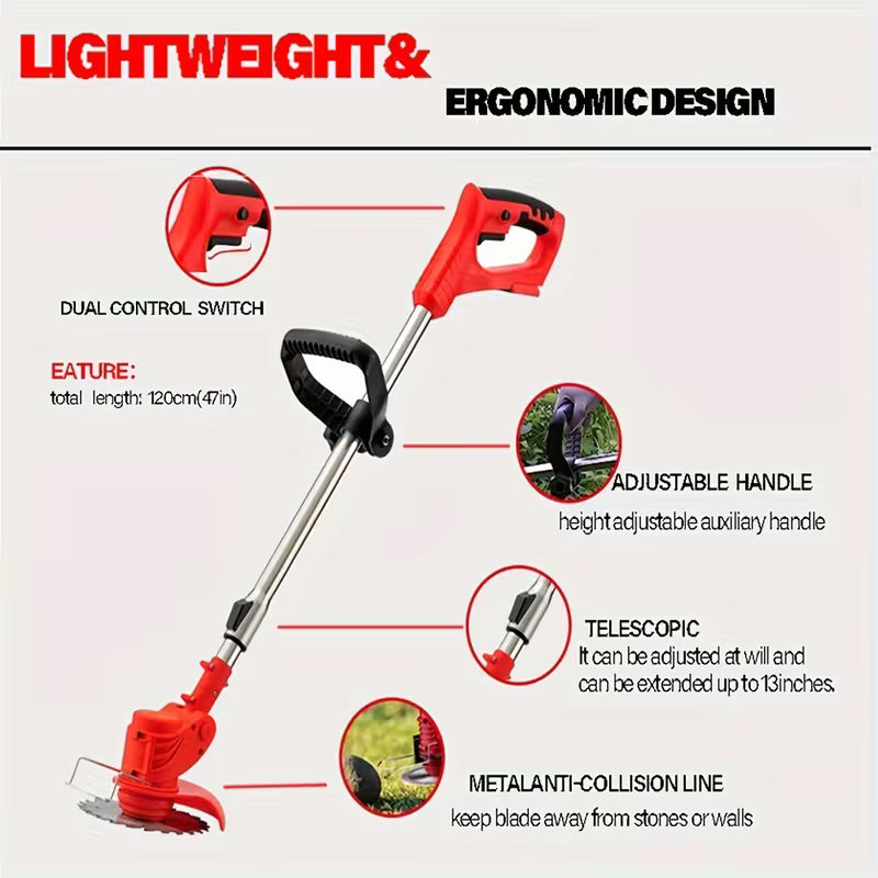 Weed Eater Battery Trimmer, Cordless Weed Trimmer, Rechargeable