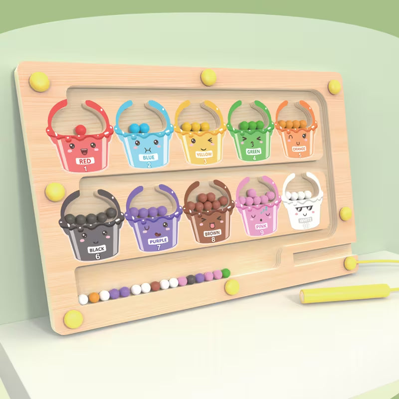 YIDIEMO Magnetic Color and Number Maze Wooden