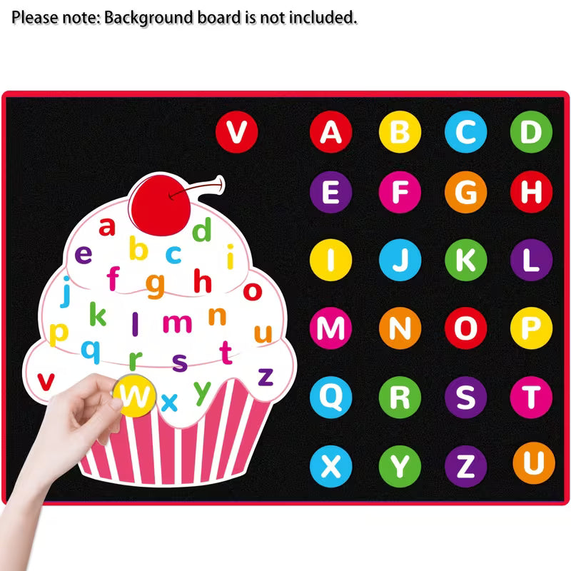 HOOJOJO Alphabet Cupcake Matching Felt Set