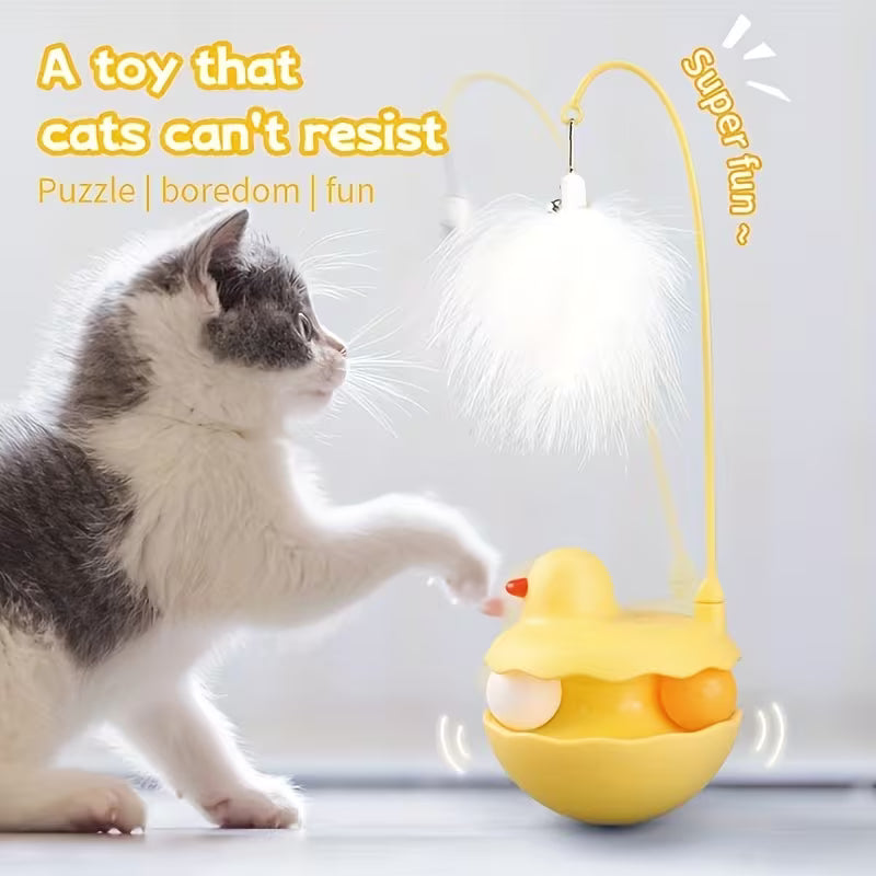 Little Duck Tumbler Cat Toy Self-Entertainment Detachable Washable Cat Wand