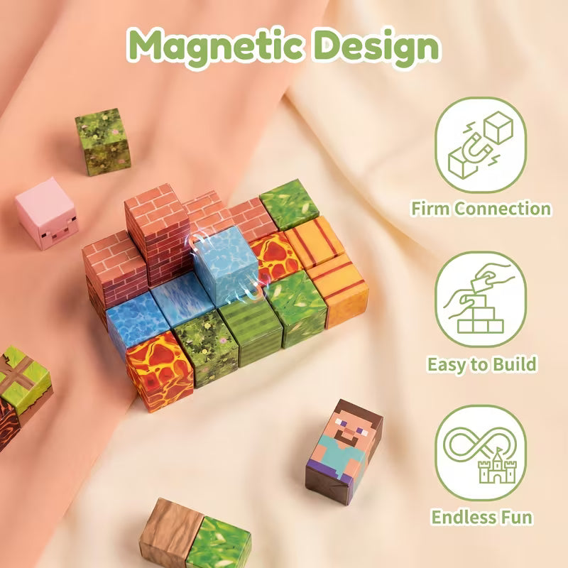 300-Piece Kids Magnetic Building Blocks Approx 2cm