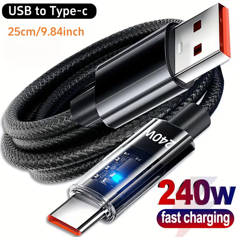 PD240W USB Fast Charging Cable, Type-C Fast Charging Cable