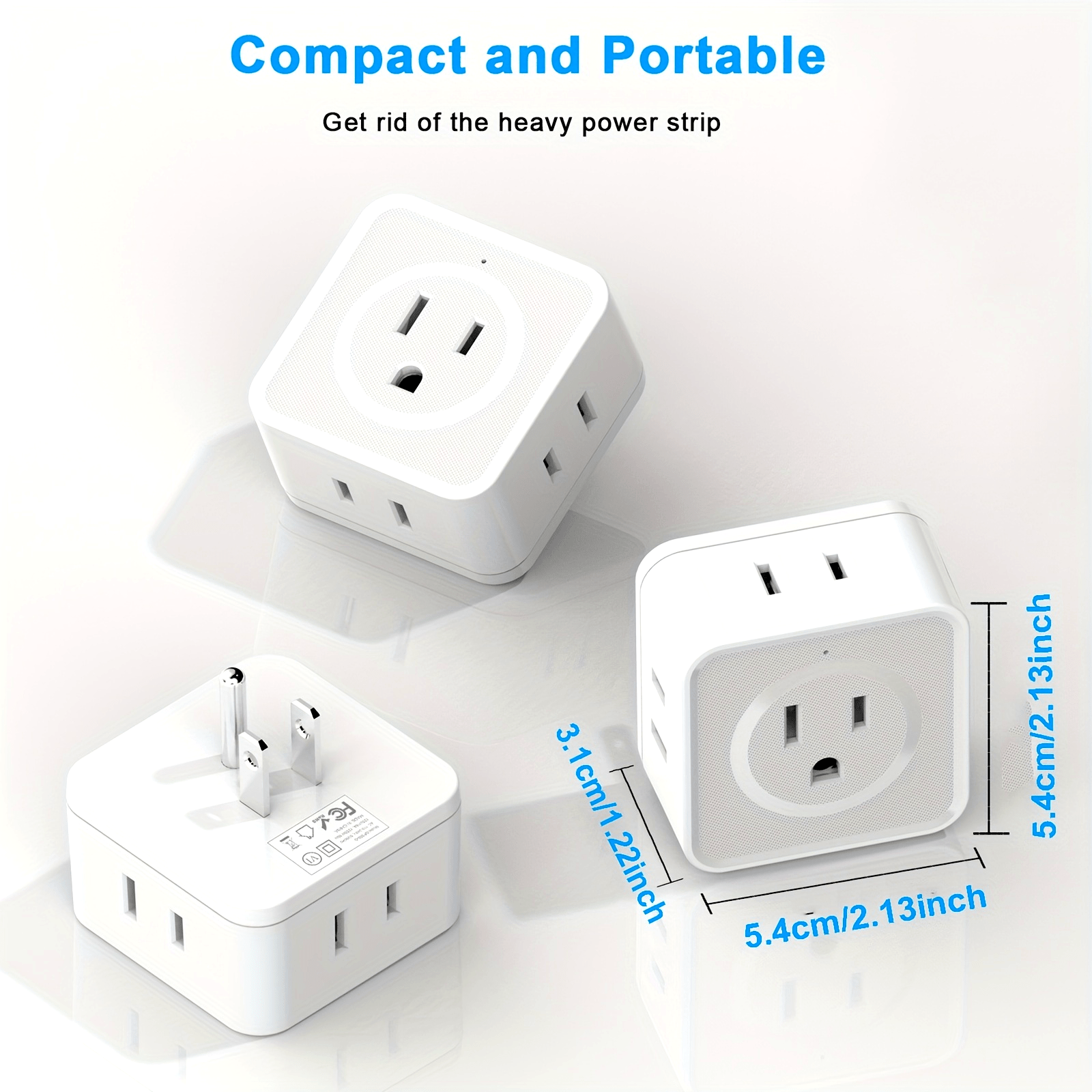 JcBlaon 5-Outlet Multi Plug Wall Adapter - No Surge Protection