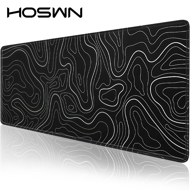Black Vortex-Themed Gaming Mouse Pad Made of Premium Micro-Woven Fabric, Black