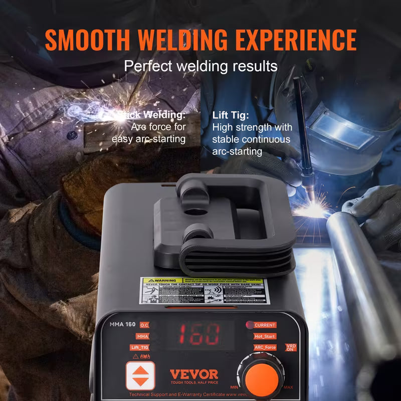 VEVOR ARC Stick Welder 110/220V 160/200A 2 in 1 Lift TIG Welding Machine Hot Start