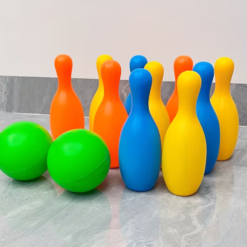 Large Bowling Toy Set with 10 Bottles and 2 Balls
